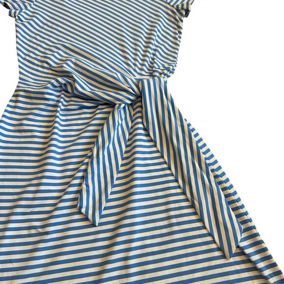 J. McLaughlin Elora Bangle Stripe Print Dress Blue White Nautical Size XS NWOT - Picture 4 of 11
